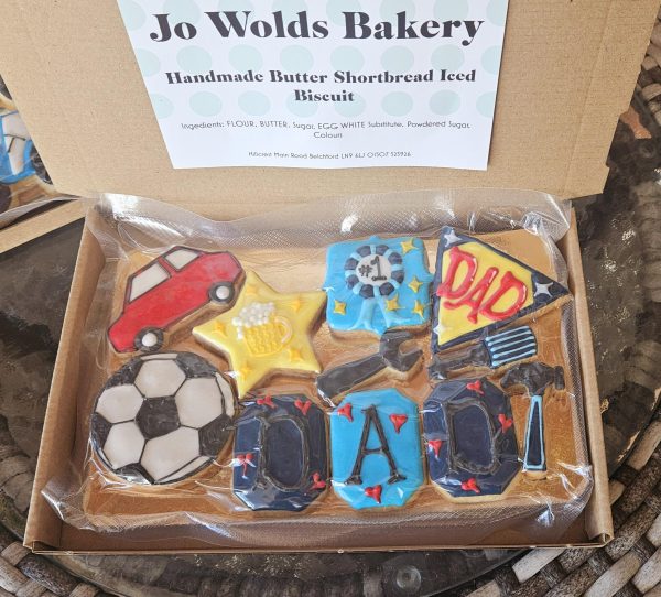 Fathers day box of hand iced biscuits